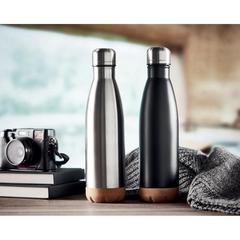 Vue Bouteille double paroi 500 ml - Aspen cork de couleur gris| Krokrodeal