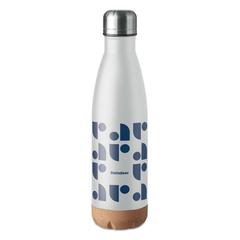 Vue Bouteille double paroi 500 ml - Aspen cork de couleur blanc| Krokrodeal