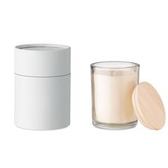 Vue Bougie parfumée à la vanille - Ancient high de couleur blanc| Krokrodeal