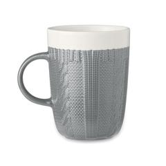 Vue Mug en céramique 310 ml - Knitty de couleur gris| Krokrodeal