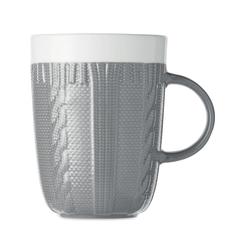 Vue Mug en céramique 310 ml - Knitty de couleur gris| Krokrodeal