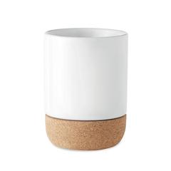 Vue Tasse avec base en liège - Subcork de couleur blanc| Krokrodeal