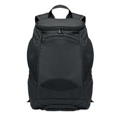 Vue Sac à dos de sport RPET 600D - Olympic de couleur noir| Krokrodeal