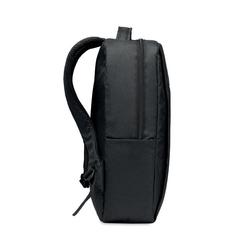 Vue Sac à dos ordinateur 300D RPET - Seoul de couleur noir| Krokrodeal
