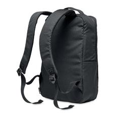 Vue Sac à dos ordinateur 300D RPET - Seoul de couleur noir| Krokrodeal