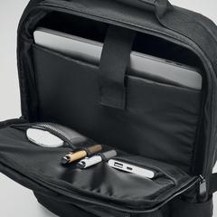 Vue Sac à dos ordinateur 300D RPET - Singapore de couleur noir| Krokrodeal