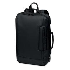 Vue Sac à dos ordinateur 300D RPET - Singapore de couleur noir| Krokrodeal