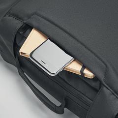 Vue Sac à dos ordinateur 300D RPET - Singapore de couleur noir| Krokrodeal