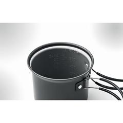Vue Casseroles camping et couverts - Potty set de couleur noir| Krokrodeal