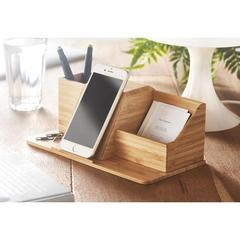 Vue Chargeur sans fil de bureau - Groovy de couleur marron| Krokrodeal