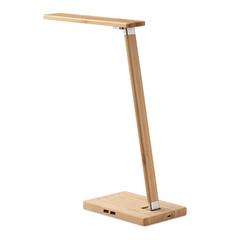 Vue Lampe et chargeur de bureau - Neat light de couleur marron| Krokrodeal