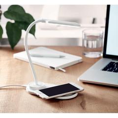 Vue Lampe et chargeur de bureau - Saturn de couleur blanc| Krokrodeal