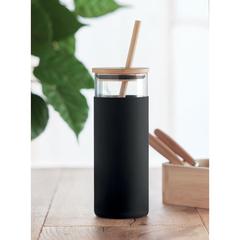 Vue Gobelet en verre 450ml. - Strass de couleur noir| Krokrodeal