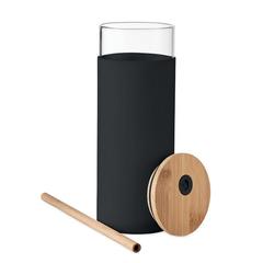 Vue Gobelet en verre 450ml. - Strass de couleur noir| Krokrodeal