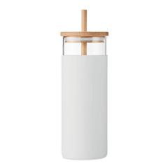 Vue Gobelet en verre 450ml. - Strass de couleur blanc| Krokrodeal