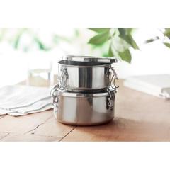 Vue Set de 2 boîtes en inox - Elles de couleur gris| Krokrodeal