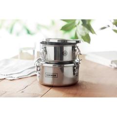 Vue Set de 2 boîtes en inox - Elles de couleur gris| Krokrodeal