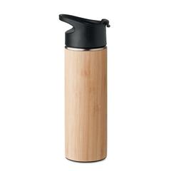 Vue Bouteille bambou double paroi - Nanda de couleur marron| Krokrodeal