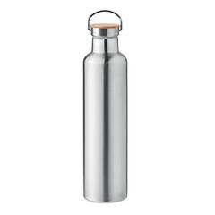 Vue Bouteille double paroi 1L - Helsinki large de couleur gris| Krokrodeal