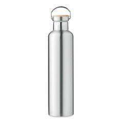 Vue Bouteille double paroi 1L - Helsinki large de couleur gris| Krokrodeal