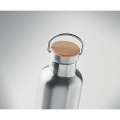 Vue Bouteille double paroi 1L - Helsinki large de couleur gris| Krokrodeal