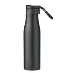 Vue Bouteille double paroi 600ml - Ursus de couleur noir| Krokrodeal