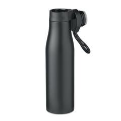 Vue Bouteille double paroi 600ml - Ursus de couleur noir| Krokrodeal