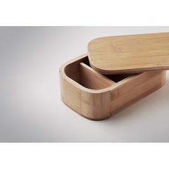Vue Lunch box en bambou 1L - Laden large de couleur marron| Krokrodeal