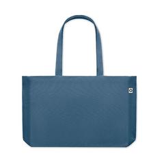 Vue Sac toile recyclée 280 gr/m ² - Respect coloured de couleur bleu| Krokrodeal