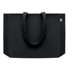 Vue Sac toile recyclée 280 gr/m ² - Respect coloured de couleur noir| Krokrodeal