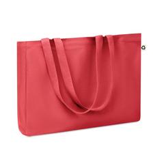 Vue Sac toile recyclée 280 gr/m ² - Respect coloured de couleur rouge| Krokrodeal