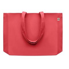 Vue Sac toile recyclée 280 gr/m ² - Respect coloured de couleur rouge| Krokrodeal