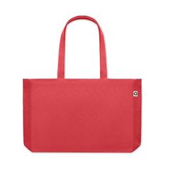 Vue Sac toile recyclée 280 gr/m ² - Respect coloured de couleur rouge| Krokrodeal