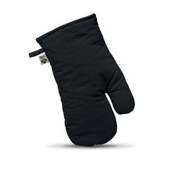 Vue Gant de cuisine en coton organi - Nevon de couleur noir| Krokrodeal