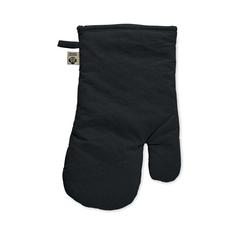 Vue Gant de cuisine en coton organi - Nevon de couleur noir| Krokrodeal