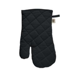 Vue Gant de cuisine en coton organi - Nevon de couleur noir| Krokrodeal