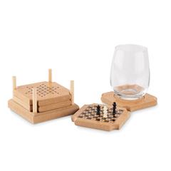 Vue Jeu de sous-verre 4 pièces - Coastgame de couleur marron| Krokrodeal