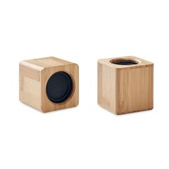 Vue 2 haut parleurs sans fil bambou - Audio set de couleur marron| Krokrodeal