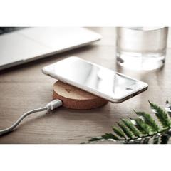 Vue Chargeur sans fil rond 10W - Koke de couleur marron| Krokrodeal