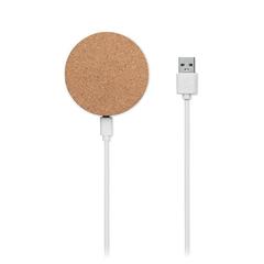 Vue Chargeur sans fil rond 10W - Koke de couleur marron| Krokrodeal