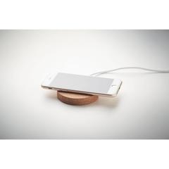 Vue Chargeur sans fil rond 10W - Koke de couleur marron| Krokrodeal
