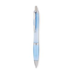 Vue Stylo à bille en RPET - Rio rpet de couleur bleu| Krokrodeal
