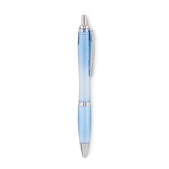 Vue Stylo à bille en RPET - Rio rpet de couleur bleu| Krokrodeal