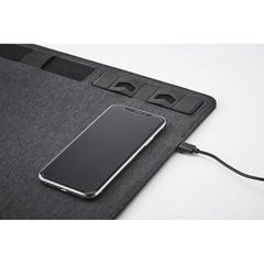 Vue Tapis de souris RPET chargeur - Superpad de couleur gris| Krokrodeal