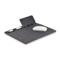 Vue Tapis de souris RPET chargeur - Superpad de couleur gris| Krokrodeal