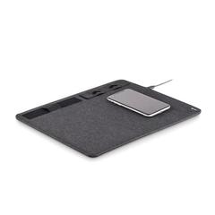 Vue Tapis de souris RPET chargeur - Superpad de couleur gris| Krokrodeal