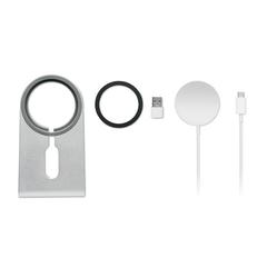 Vue Chargeur magnétique portable - Melis de couleur gris| Krokrodeal