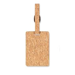Vue Etiquette à bagage en liège - Coco de couleur marron| Krokrodeal