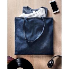 Vue Sac shopping en denim recyclé - Style tote de couleur bleu| Krokrodeal