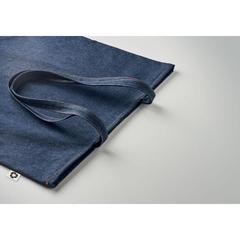 Vue Sac shopping en denim recyclé - Style tote de couleur bleu| Krokrodeal